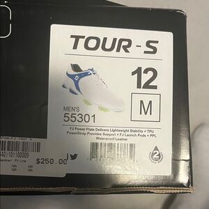 FootJoy Tour-S White and Blue Athletic Shoes